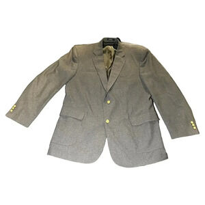 David Taylor Gold‎ Button Hopsack Solid Gray Blazer Sport Coat Jacket 44L Long